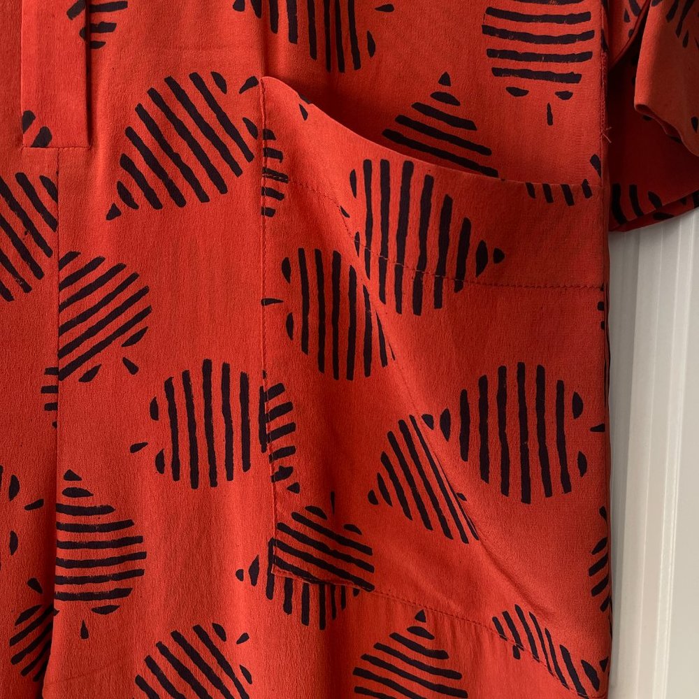 Cienne NY Silk Jumpsuit - Sz M Poppy Red - Picture 7 of 10